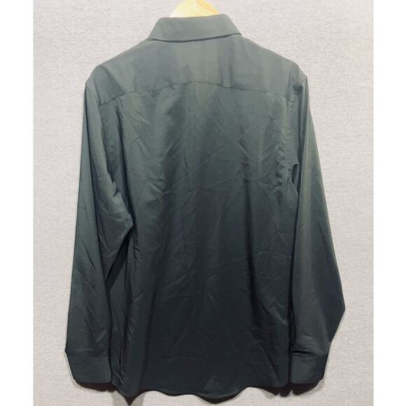 Zara Men Dress Preppy Stretch Button Down Shirt Black Size Large NWT - Picture 7 of 13